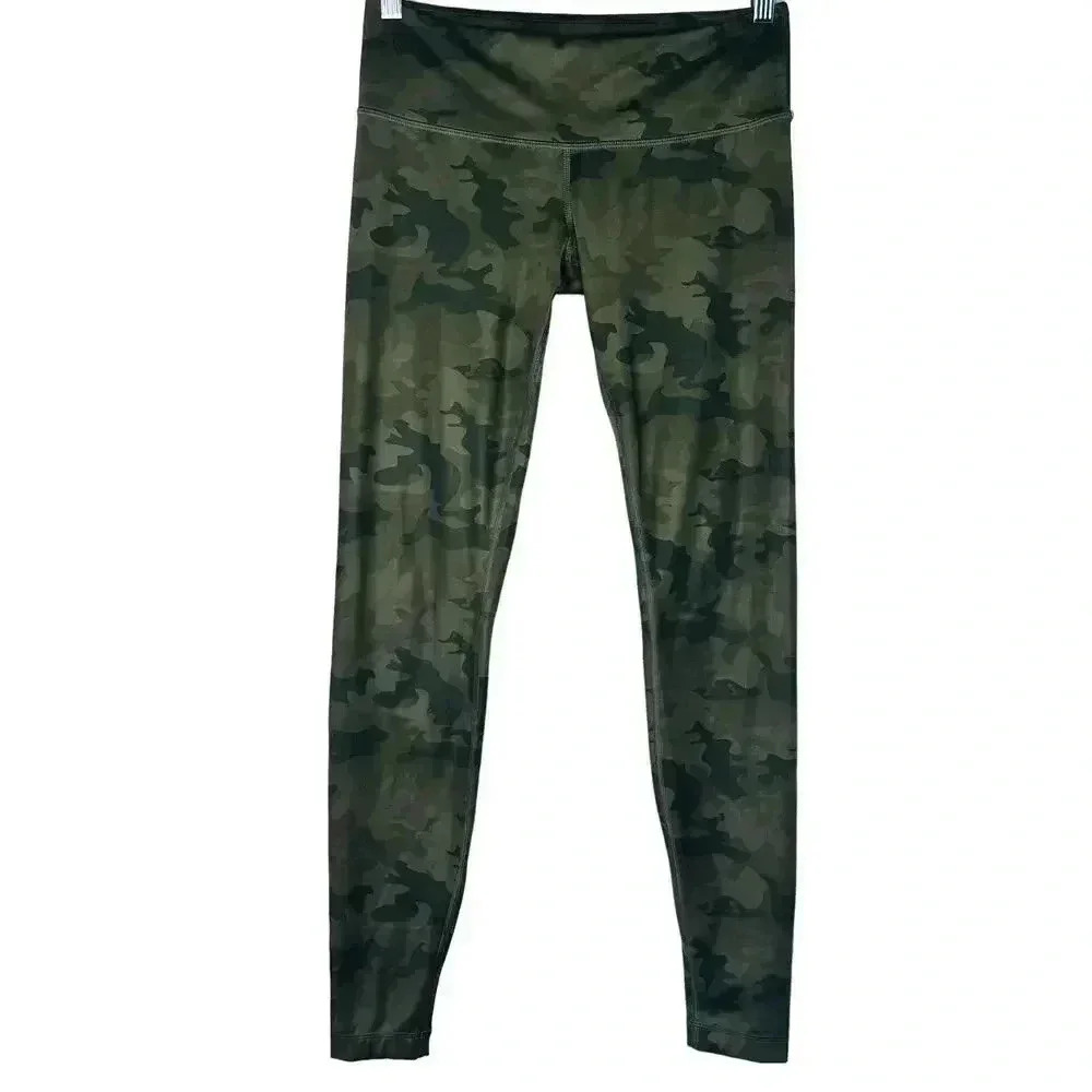 Lululemon Green Camo 29” Leggings Size 6